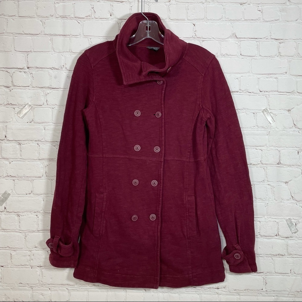 Eddie Bauer Shacket Womens Size XS Maroon Button Up Light Jacket